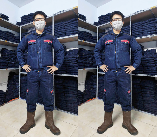 Quần áo bảo hộ lao động vải bò